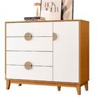 Cômoda Sapateira 4 Gavetas 1 Porta 100% Mdf Cauê  Cinamomo/br