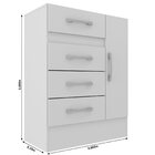 Cômoda Sapateira 4 Gavetas 1 Porta Branco