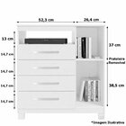 Cômoda Sapateira 4 Gavetas 1 Porta Cannes Carvalho Americano/