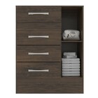 Cômoda Sapateira 4 Gavetas 1 Porta Cor Cacau