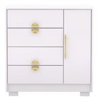 Cômoda Sapateira 4 Gavetas Clarabella Branco/camarim
