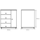 Cômoda Sapateira 4 Gavetas Com Pés Castanho Kids