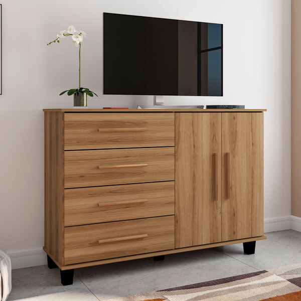 Cômoda Sapateira 4 Gavetas Com Pés Eccos  - Nature