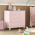 Cômoda Sapateira 4 Gavetas E 1 Porta Encanto Feliz -rosa Acet