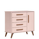 Cômoda Sapateira 4 Gavetas E 1 Porta Retrô Q Charm - Édecasam