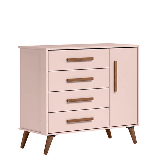 Cômoda Sapateira 4 Gavetas E 1 Porta Retrô Q Charm - Édecasam