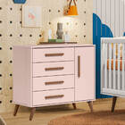 Cômoda Sapateira 4 Gavetas E 1 Porta Retrô Q Charm - Édecasam