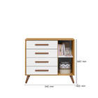 Cômoda Sapateira 4 Gavetas E 1 Porta Retrô Q Charm - Édecasam