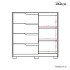 Cômoda Sapateira 4 Gavetas E 1 Porta Sole Cinamomo/off White