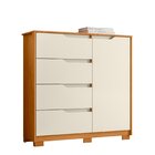 Cômoda Sapateira 4 Gavetas E 1 Porta Sole Cinamomo/off White