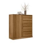 Cômoda Sapateira 4 Gavetas Espaçosas Puxador Mdf Pés Rodízios