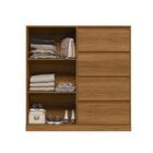 Cômoda Sapateira 4 Gavetas Espaçosas Puxador Mdf Pés Rodízios