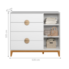 Cômoda Sapateira 4 Gavetas Tibagi Branco