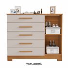 Cômoda Sapateira 5 Gavetas 109cm Pietra Cinamomo / Off White