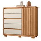 Cômoda Sapateira 5 Gavetas 1 Porta Duetto Freijó/off White