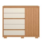 Cômoda Sapateira 5 Gavetas 1 Porta Duetto Freijó/off White