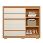 Cômoda Sapateira 5 Gavetas 1 Porta Duetto Freijó/off White