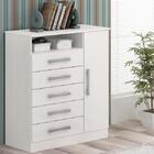 Cômoda Sapateira 5 Gavetas 1 Porta Madri Acp Móveis Branco