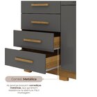 Cômoda Sapateira 5 Gavetas 2 Portas Cannes Nature/alasca