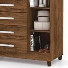 Comoda Sapateira 5 Gavetas Porta E Espelho 20016 Imbuia Rusti