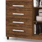 Comoda Sapateira 5 Gavetas Porta E Espelho 20016 Imbuia Rusti