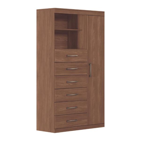 Cômoda Sapateira 6 Gavetas 1 Porta Tiajin Jatobá