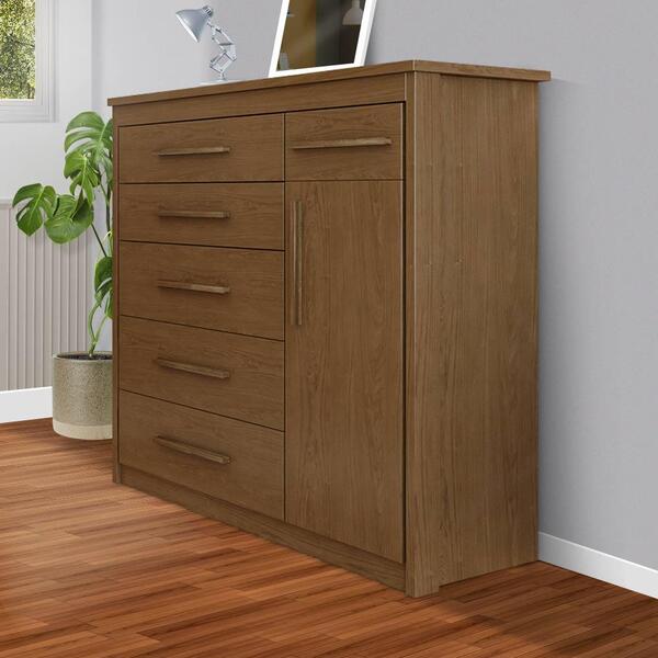 Cômoda Sapateira 6 Gavetas Chocolate Wood Elegance 2089 Batrol