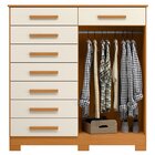 Cômoda Sapateira Alta Julieta 8 Gavetas 2 Portas Cinamomo/off