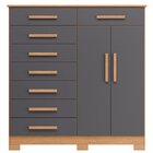 Cômoda Sapateira Alta Julieta 8 Gavetas 2 Portas Freijó/titan