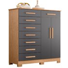 Cômoda Sapateira Alta Julieta 8 Gavetas 2 Portas Freijó/titan