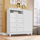 Cômoda Sapateira Aquarela Baby 1 Porta 4 Gavetas Branco Cliqu