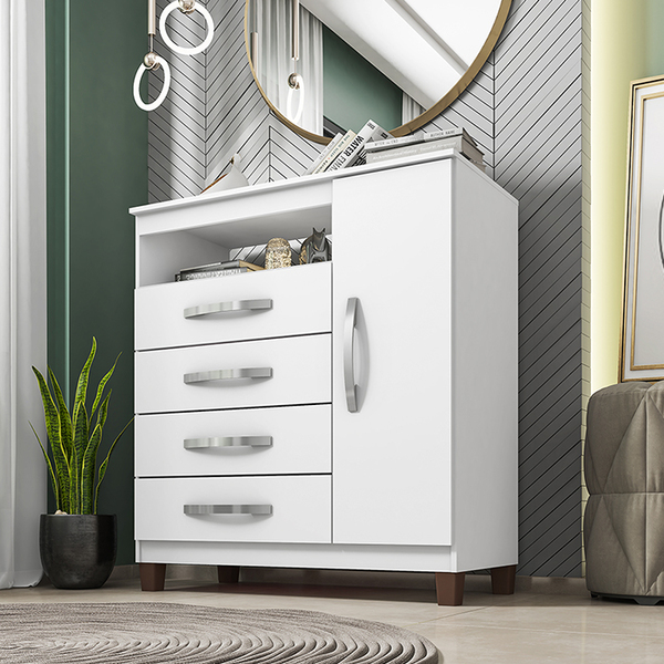 Cômoda Sapateira Aspen 1 Porta 4 Gavetas I01 - Clique Chique