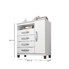 Cômoda Sapateira Aspen 1 Porta 4 Gavetas I01 - Clique Chique