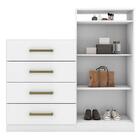 Cômoda Sapateira Áurea E Armário Multiuso Viena Branco – Demó