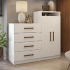 Cômoda Sapateira Áurea E Armário Multiuso Viena Branco – Demó