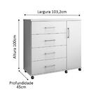 Cômoda Sapateira Belle 1,03 Organizadora 4 Gavetas Prateleira