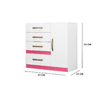 Cômoda Sapateira Cecília 4 Gavetas Branco Rosa Tana Decor