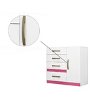 Cômoda Sapateira Cecília 4 Gavetas Branco Rosa Tana Decor