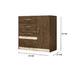 Cômoda Sapateira Cecília 4 Gavetas Castanho Wood Avelã Wood T