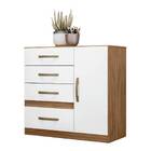 Cômoda Sapateira Cecília 4 Gavetas Naturale Branco Tana Decor