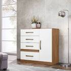 Cômoda Sapateira Cecília 4 Gavetas Naturale Branco Tana Decor