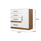 Cômoda Sapateira Cecília 4 Gavetas Naturale Branco Tana Decor