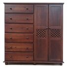 Cômoda Sapateira Com 6 Gavetas - 2 Portas - Woods - Bh - Imbu