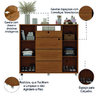 Cômoda Sapateira Com Chave 4 Gavetas 2 Portas Versátil Zanzini