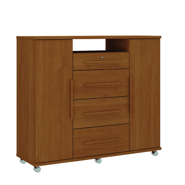 Cômoda Sapateira Com Chave 4 Gavetas 2 Portas Versátil Zanzini