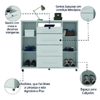 Cômoda Sapateira Com Chave 4 Gavetas 2 Portas Versátil Zanzini