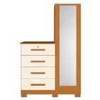 Cômoda Sapateira Com Espelho 4 Gavetas 1 Porta Cancun Espress