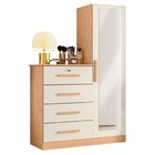 Cômoda Sapateira Com Espelho 4 Gavetas 1 Porta Cancun Freijó/