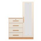 Cômoda Sapateira Com Espelho 4 Gavetas 1 Porta Cancun Freijó/