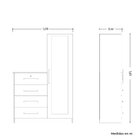 Cômoda Sapateira Com Espelho 4 Gavetas 1 Porta Cancun Freijó/